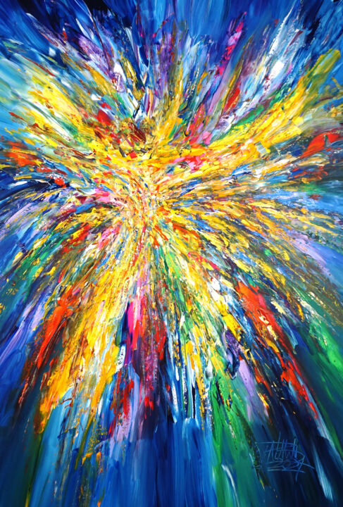 Malerei mit dem Titel "Summer Energy XL 1" von Peter Nottrott, Original-Kunstwerk, Acryl