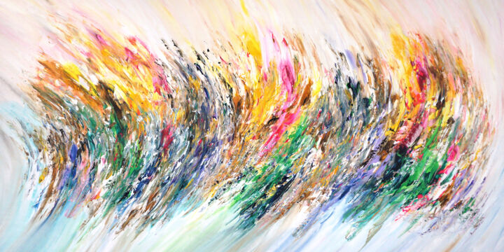 Pintura intitulada "Energy Waves XXL 1" por Peter Nottrott, Obras de arte originais, Acrílico
