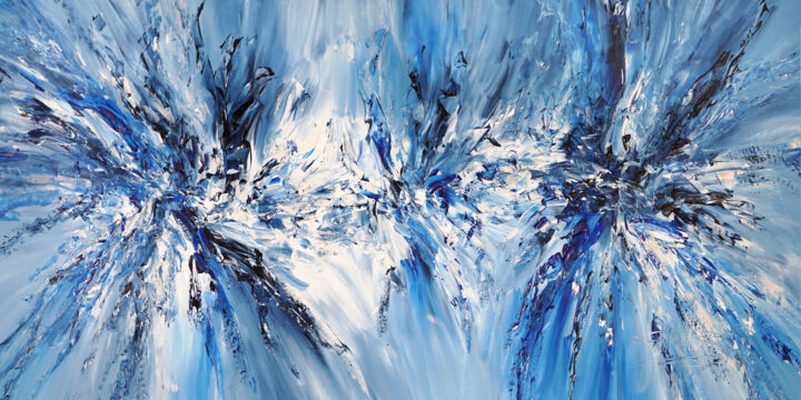Malerei mit dem Titel "Blue Energy XXL 1" von Peter Nottrott, Original-Kunstwerk, Acryl
