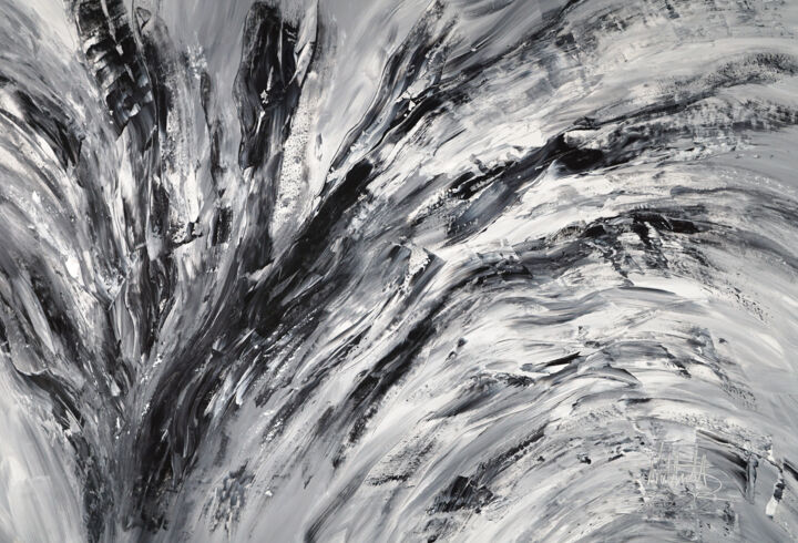 Pintura titulada "Black And White Ene…" por Peter Nottrott, Obra de arte original, Acrílico