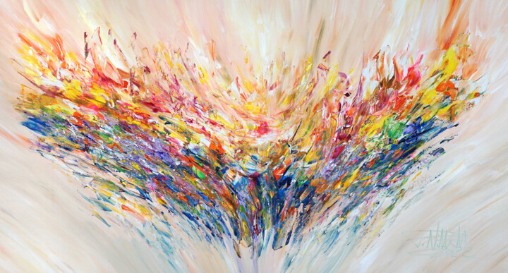 Pintura titulada "Soft Colour Wings L…" por Peter Nottrott, Obra de arte original, Acrílico