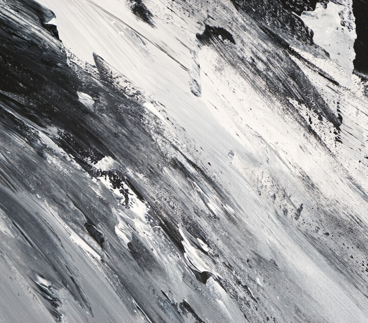 Black And White Waves L 1, Painting by Peter Nottrott
