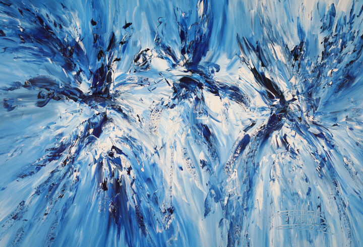 Malerei mit dem Titel "Blue Energy XL 4" von Peter Nottrott, Original-Kunstwerk, Acryl