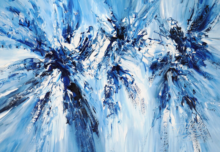 Painting titled "Blue Energy M 2" by Peter Nottrott, Original Artwork, Acrylic