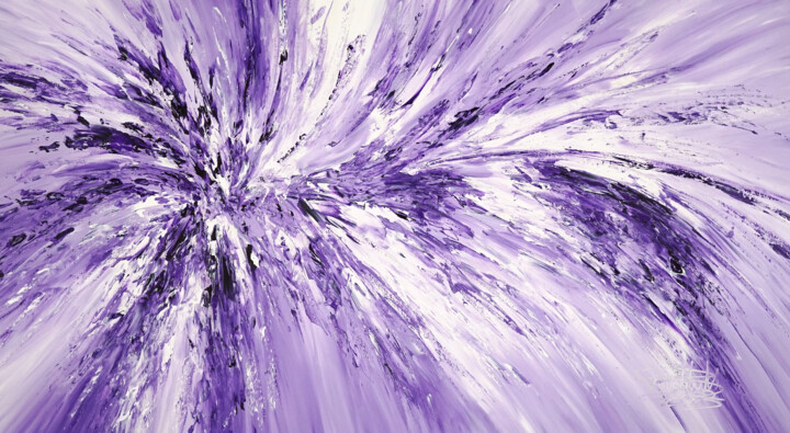 Painting titled "Violet Energy L 1" by Peter Nottrott, Original Artwork, Acrylic