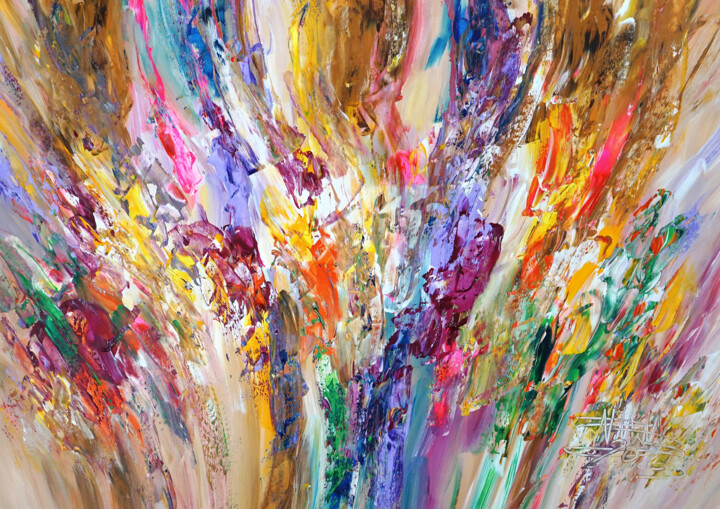 Картина под названием "Colors Of Nature M 1" - Peter Nottrott, Подлинное произведение искусства, Акрил