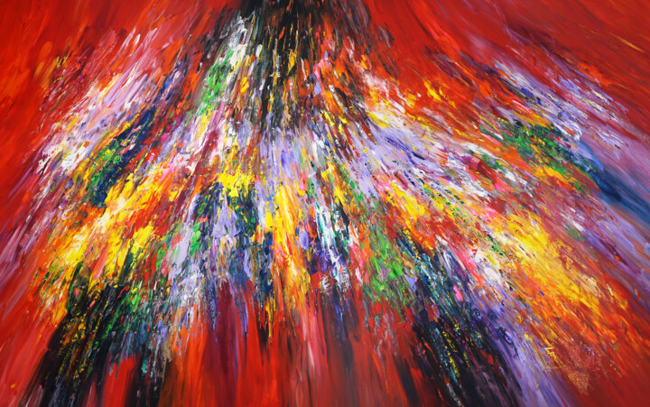 Pittura intitolato "Red Daydream XXXL 1" da Peter Nottrott, Opera d'arte originale, Acrilico