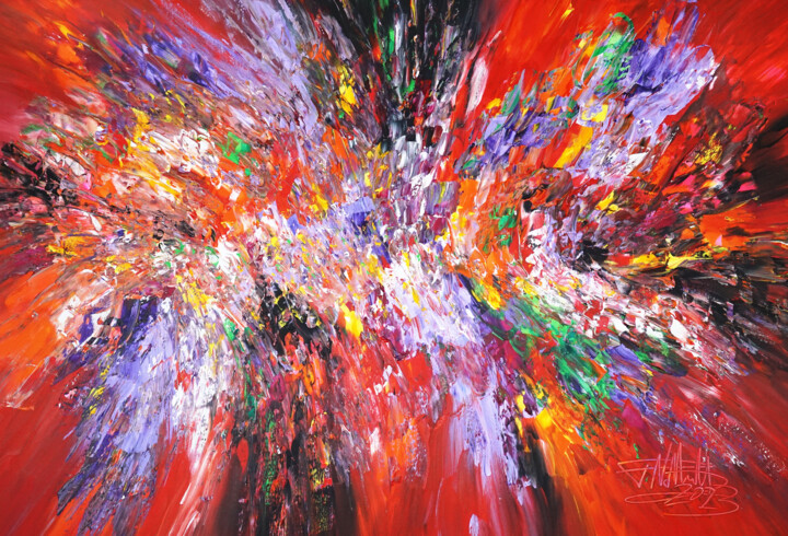 Painting titled "Amazing Red Daydrea…" by Peter Nottrott, Original Artwork, Acrylic