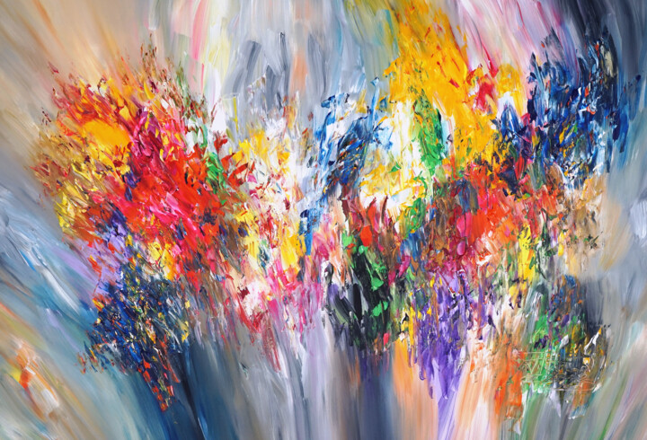 Peinture intitulée "Summer Rhapsody XL 1" par Peter Nottrott, Œuvre d'art originale, Acrylique