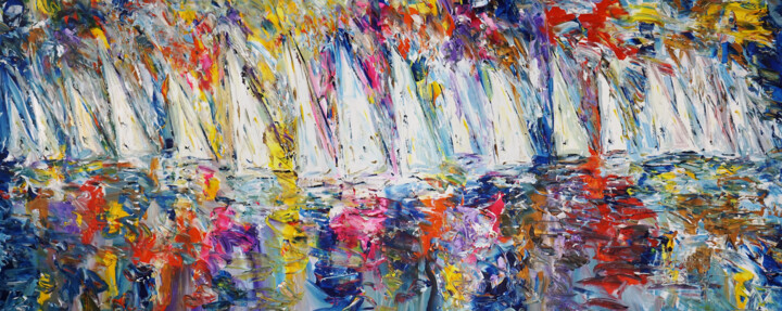 Painting titled "Slim: Stormy Sailin…" by Peter Nottrott, Original Artwork, Acrylic