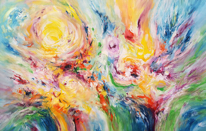 Картина под названием "Let It Flow...1" - Peter Nottrott, Подлинное произведение искусства, Масло