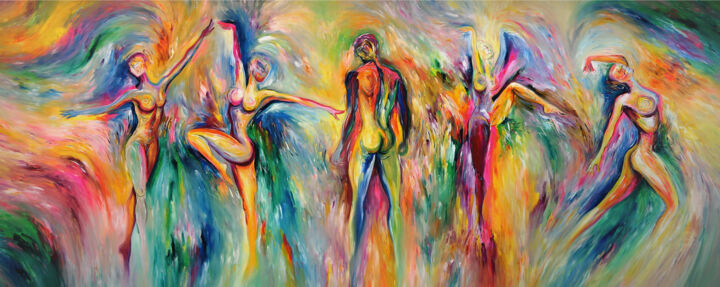 Peinture intitulée "Amorist And Nudes X…" par Peter Nottrott, Œuvre d'art originale, Acrylique