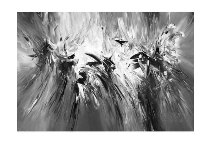 Peinture intitulée "Black And White Ins…" par Peter Nottrott, Œuvre d'art originale, Acrylique