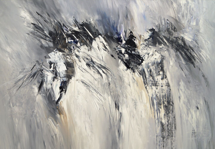 Картина под названием "Black And White Abs…" - Peter Nottrott, Подлинное произведение искусства, Акрил