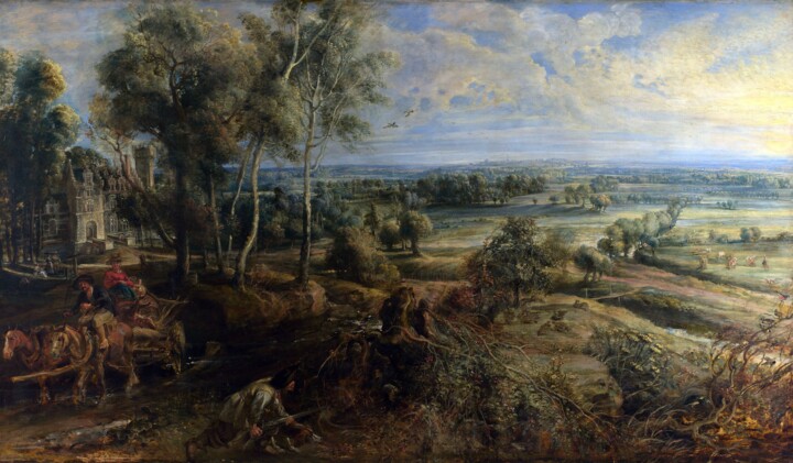 Painting titled "Vue de Het Steen au…" by Peter Paul Rubens, Original Artwork, Oil