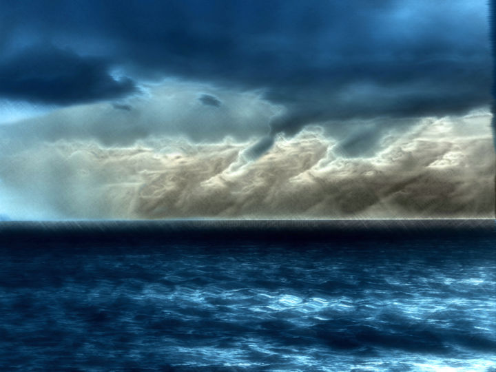 Digitale Künste mit dem Titel "Waves" von Peter Reichel, Original-Kunstwerk, Foto-Montage
