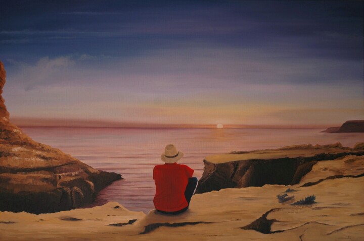 Painting titled "Sunset" by Peter Seminck, Original Artwork, Oil