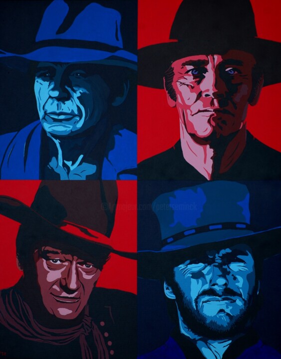 Peinture intitulée "Western Guys" par Peter Seminck, Œuvre d'art originale, Acrylique