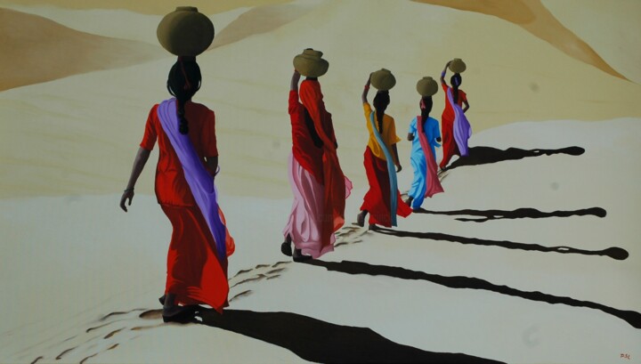 제목이 "Desert Colours"인 미술작품 Peter Seminck로, 원작, 기름