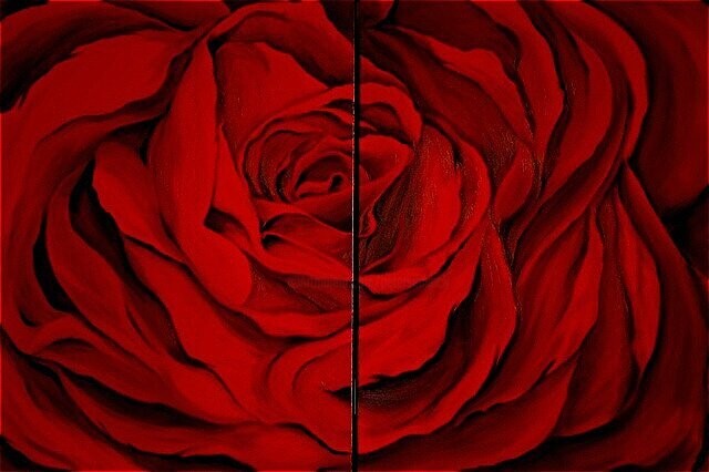 Painting titled "The Rose" by Peter Seminck, Original Artwork, Oil