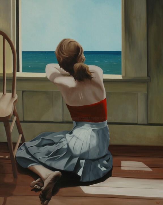 Painting titled "Ocean View" by Peter Seminck, Original Artwork, Oil