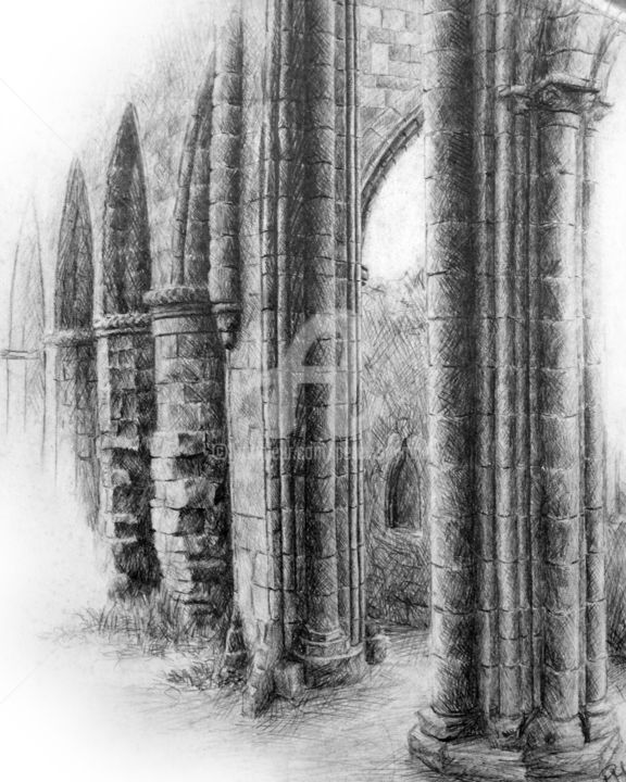 Drawing titled "St Matthieu 3" by Peter Soyman, Original Artwork, Pencil