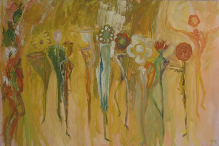 Painting titled "Spring-Party" by Peter Stutz, Original Artwork, Oil