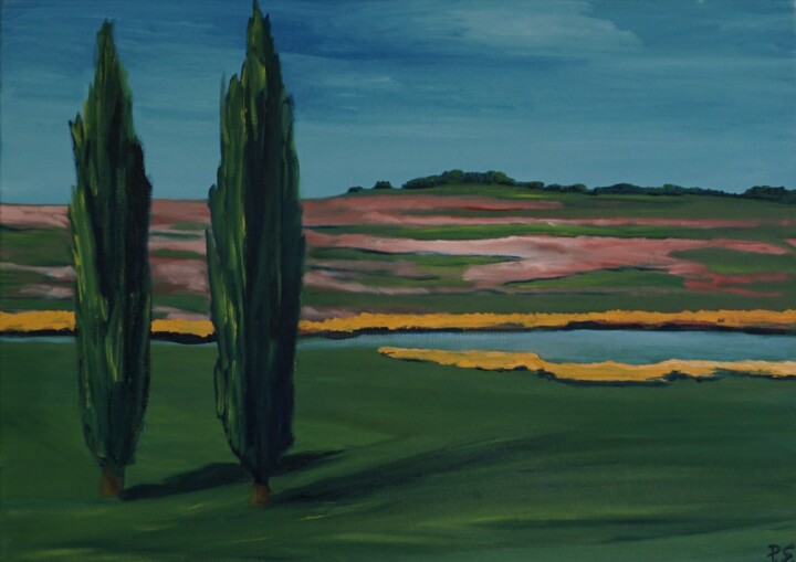 Peinture intitulée "Spring in the Valley" par Peter Stutz, Œuvre d'art originale, Huile