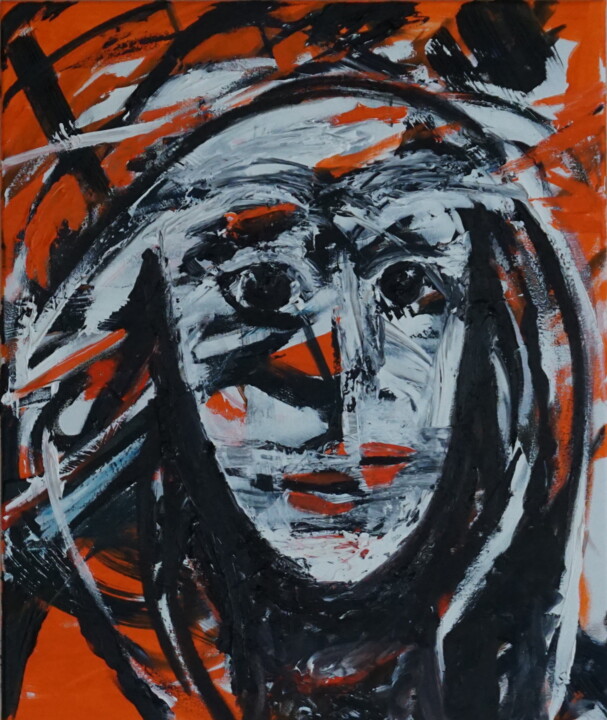 Pintura intitulada "We all have 2 Faces" por Peter Stutz, Obras de arte originais, Óleo Montado em Armação em madeira