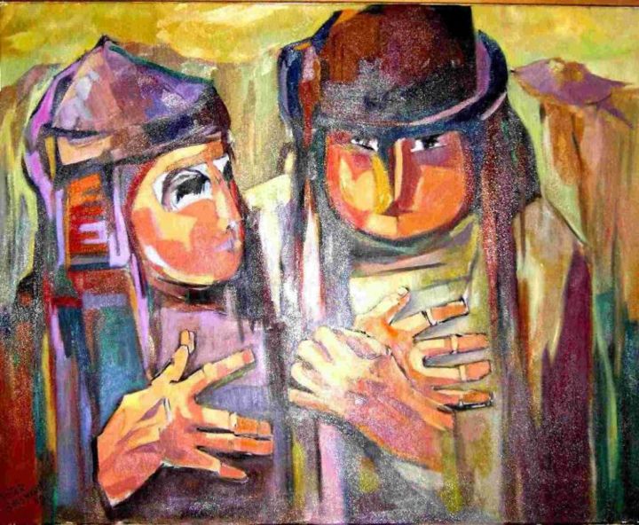 Pintura intitulada "La Conversasiòn" por Peter Sussmann (Pinturas), Obras de arte originais