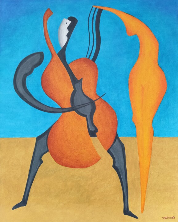 Pintura titulada "A song of love No.3" por Peter Vamosi, Obra de arte original, Acrílico Montado en Bastidor de camilla de m…