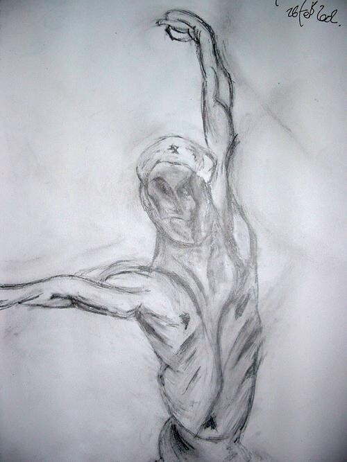 Painting titled "pencil sketch: male…" by Peter Walker, Original Artwork