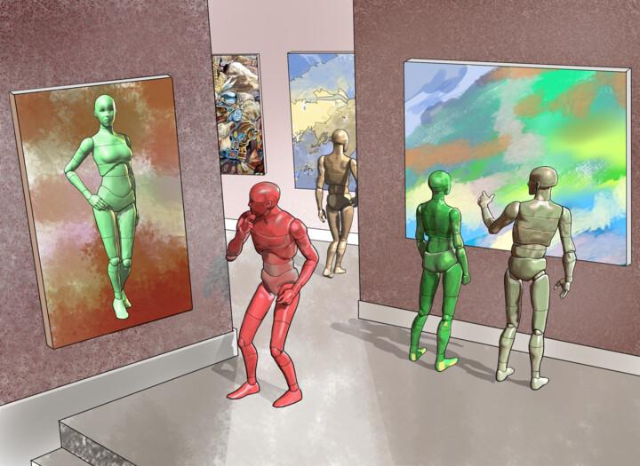 Arte digitale intitolato "Cyber Gallery" da Peter Wingham, Opera d'arte originale, Lavoro digitale 2D