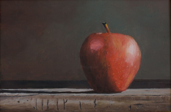 Pintura intitulada "Apple" por Peter Hanzlík, Obras de arte originais, Óleo