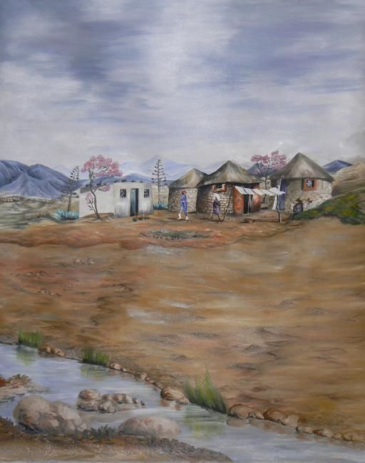 Installation titled "Basotho homes" by Peter Maphatsoe, Original Artwork