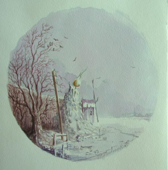 Peinture intitulée "Dutch winter." par Peter Meuleners, Œuvre d'art originale, Huile