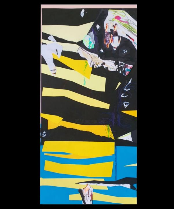 Tekening getiteld "Abstracted Liquid 7" door Peter Stringer, Origineel Kunstwerk, Collages