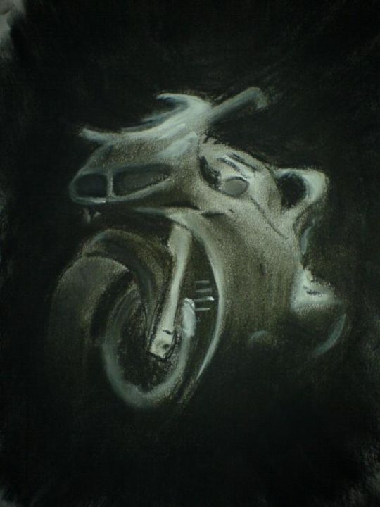Arts numériques intitulée "Pastel motorcycle D…" par Peter Whitehouse, Œuvre d'art originale