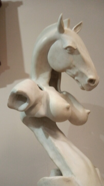 Sculpture titled "Zegua, en Espacio I…" by José Antonio Palos Cardenas, Original Artwork, Polymer clay