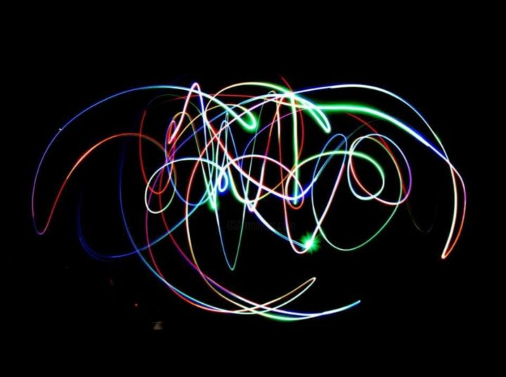 Fotografía titulada "Graphlighthree" por Nicolas Petithory, Obra de arte original, Light Painting