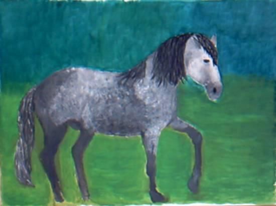 Peinture intitulée "ALEXANDRA'S HORSE" par Les Petits Pinceaux De Norah Joy, Œuvre d'art originale