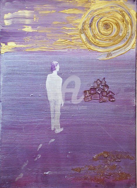 Pittura intitolato "Retour vers la lumi…" da Jhp Creations - Joelle Hagoulon-Petot, Opera d'arte originale