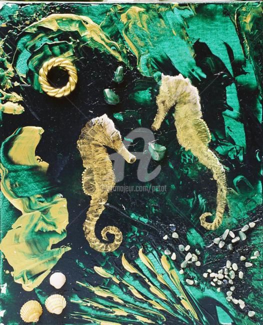 Pittura intitolato "L'anneau" da Jhp Creations - Joelle Hagoulon-Petot, Opera d'arte originale, Acrilico Montato su Telaio p…