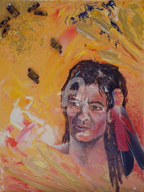 Peinture intitulée "Le marcheur de rêve" par Jhp Creations - Joelle Hagoulon-Petot, Œuvre d'art originale