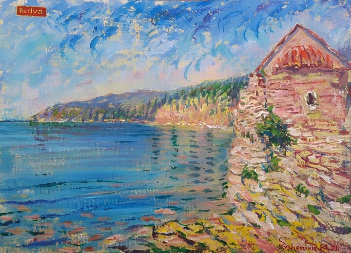 Painting titled "Warm Budva, Acrylic…" by Petr Kisenuk, Original Artwork, Acrylic