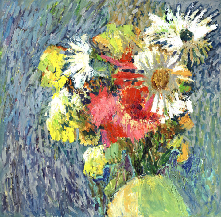 Malarstwo zatytułowany „Sparks of flowers” autorstwa Petr Ldin, Oryginalna praca, Olej