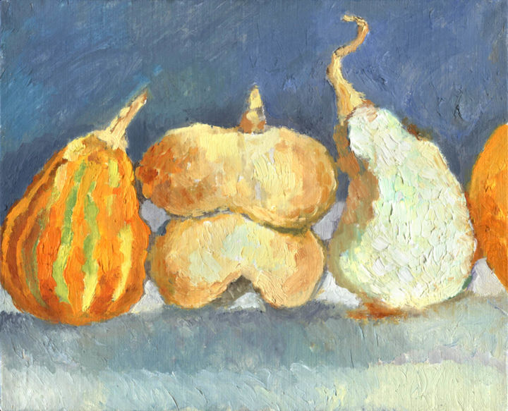 Картина под названием "Pumpkins" - Petr Ldin, Подлинное произведение искусства, Масло