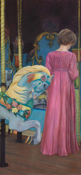 Malerei mit dem Titel "Das Karussell" von Petra Kolberg, Original-Kunstwerk, Öl