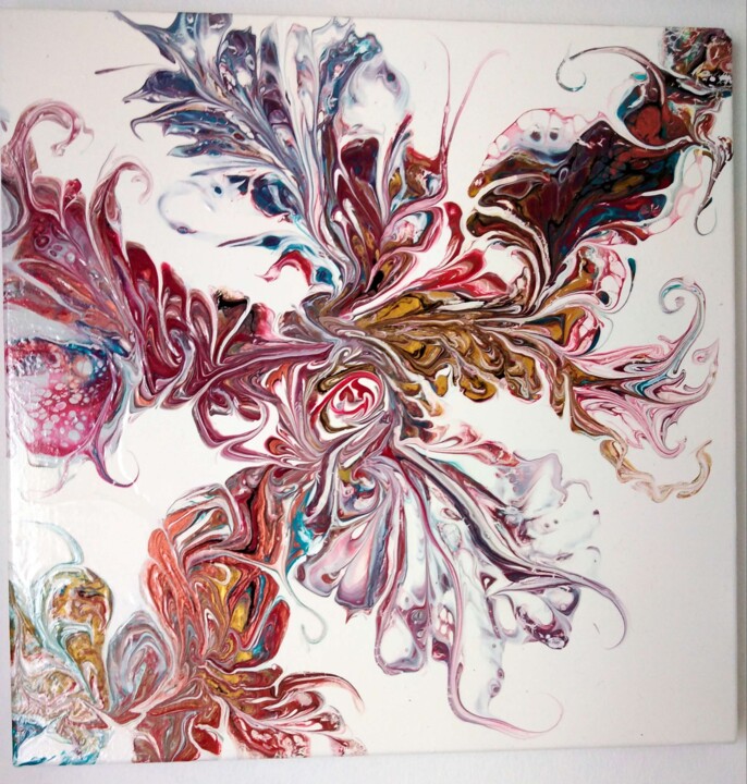 Painting titled "Dancing leaves" by Petra Kondov, Original Artwork, Acrylic