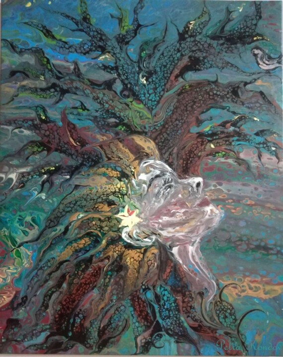 Pittura intitolato "The soul of the tree" da Petra Kondov, Opera d'arte originale, Acrilico